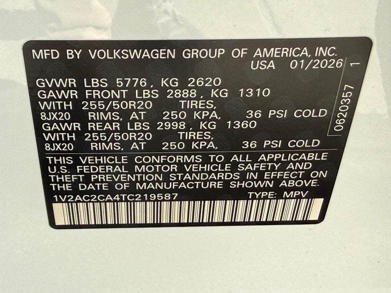 2026 Volkswagen Atlas Cross Sport 2.0T SEL R-Line Black