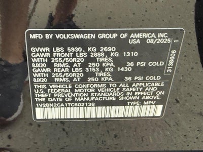 2026 Volkswagen Atlas 2.0T SEL