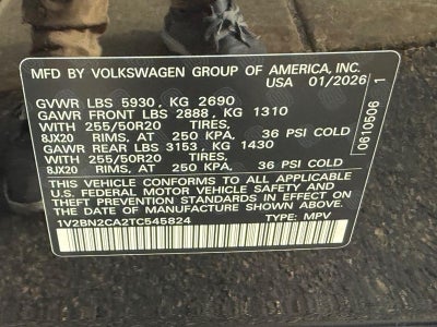 2026 Volkswagen Atlas 2.0T SEL