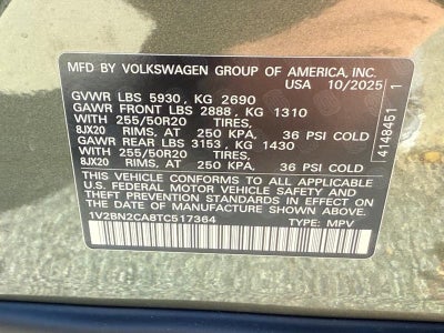 2026 Volkswagen Atlas 2.0T SEL