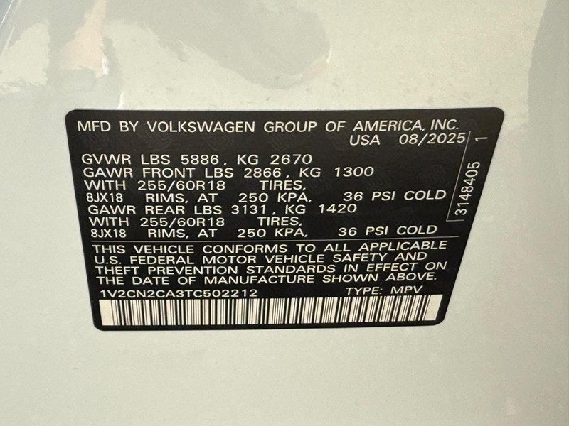 2026 Volkswagen Atlas 2.0T Peak Edition