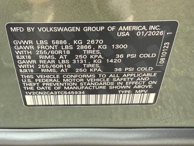 2026 Volkswagen Atlas 2.0T Peak Edition