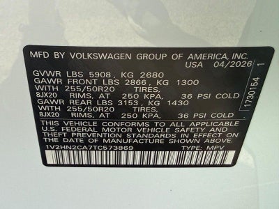 2026 Volkswagen Atlas 2.0T SE w/Technology