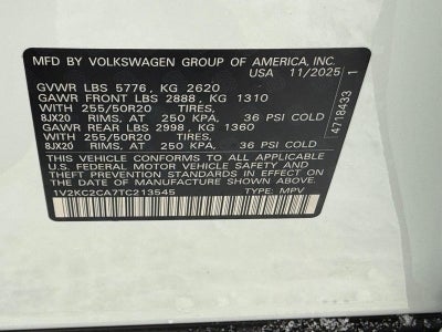 2026 Volkswagen Atlas Cross Sport 2.0T SE w/Technology