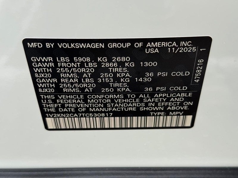 2026 Volkswagen Atlas 2.0T SE w/Technology