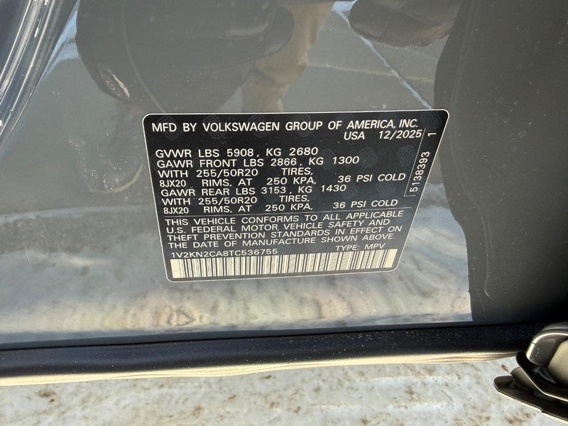 2026 Volkswagen Atlas 2.0T SE w/Technology