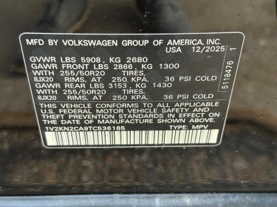 2026 Volkswagen Atlas 2.0T SE w/Technology