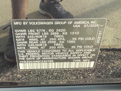 2025 Volkswagen Atlas Cross Sport 2.0T SE