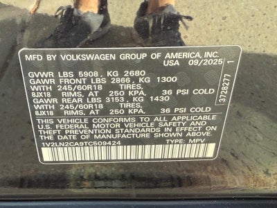 2026 Volkswagen Atlas 2.0T SE