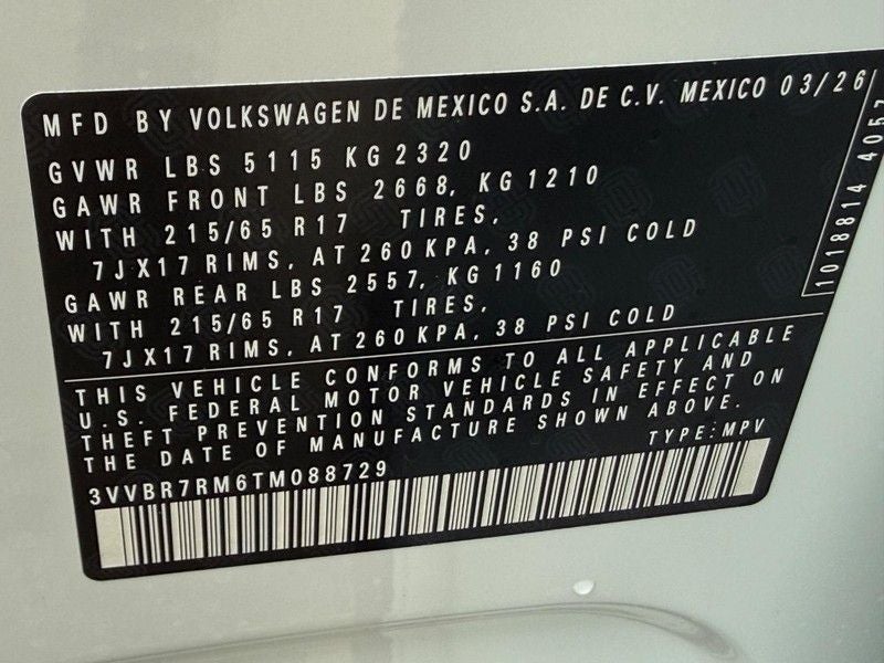 2026 Volkswagen Tiguan 2.0T S