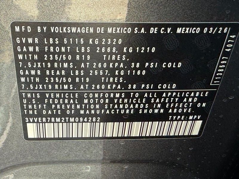 2026 Volkswagen Tiguan 2.0T SE