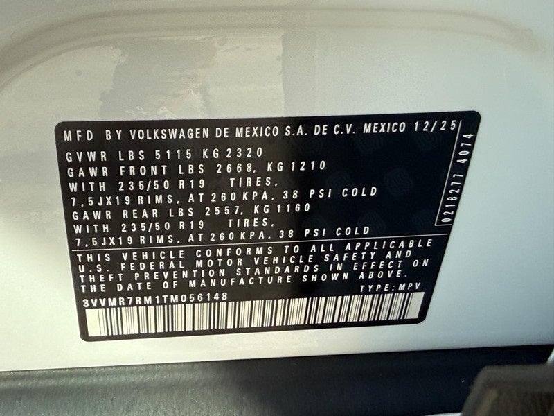 2026 Volkswagen Tiguan 2.0T SE