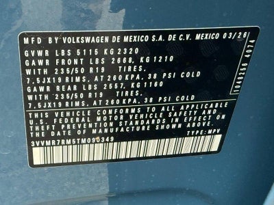 2026 Volkswagen Tiguan 2.0T SE