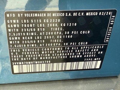 2026 Volkswagen Tiguan 2.0T SE