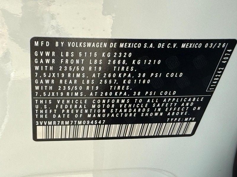 2026 Volkswagen Tiguan 2.0T SE