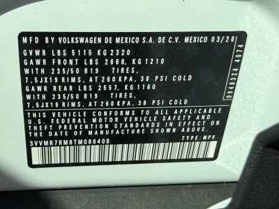2026 Volkswagen Tiguan 2.0T SE