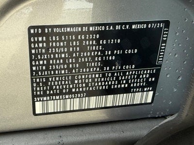 2025 Volkswagen Tiguan 2.0T SE