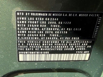2026 Volkswagen Tiguan 2.0T SEL R-Line Turbo