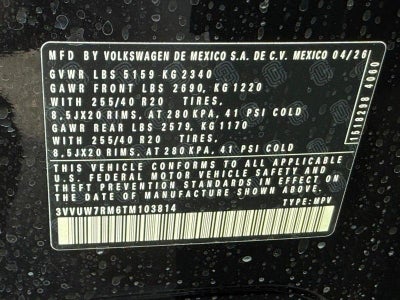 2026 Volkswagen Tiguan 2.0T SEL R-Line Turbo