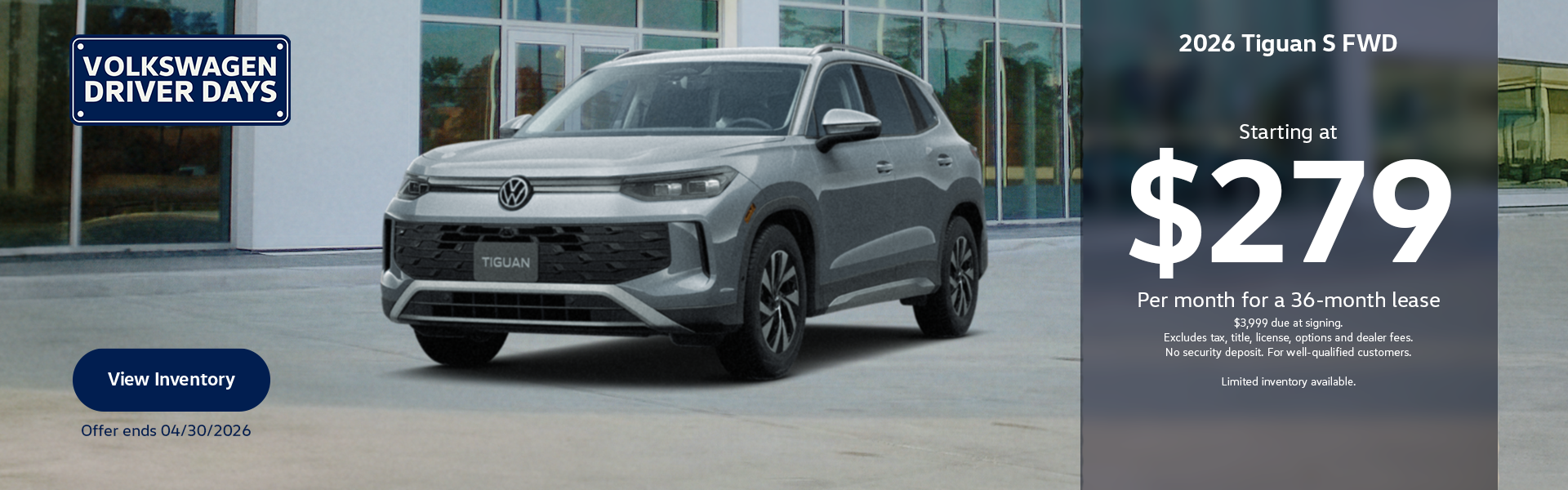 VW March Tiguan S Lease